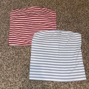 2 pack of brandy melville striped tube tops
